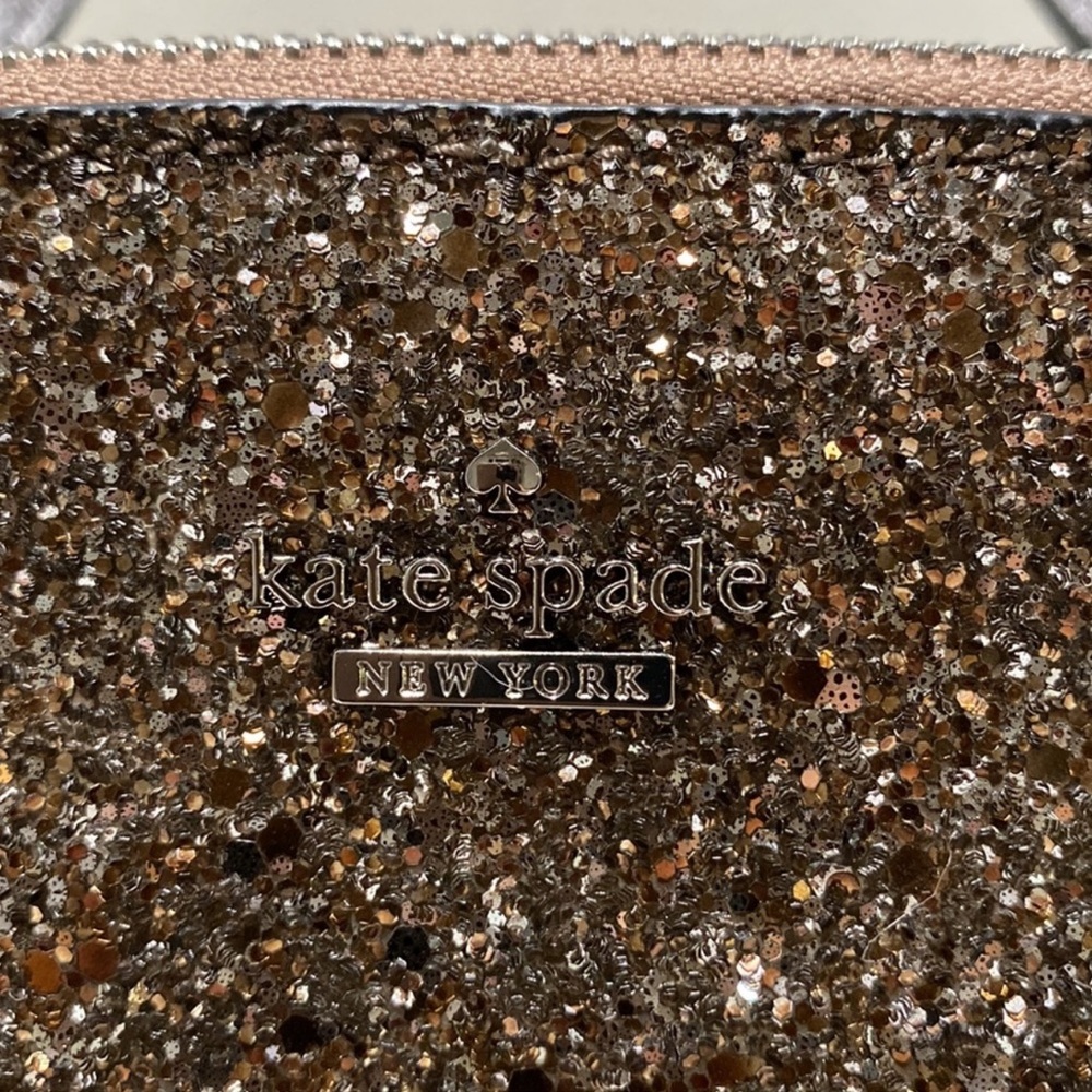 Kate Spade- Laurel Way Mini Riley Glitter Satchel/ Crossbody in Gun Metal - Picture 4 of 8